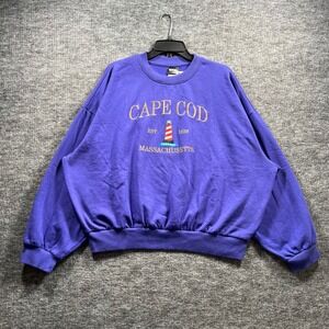 Special Thanks Cape Cod Massachusetts Lighthouse Sweatshirt Purple Large